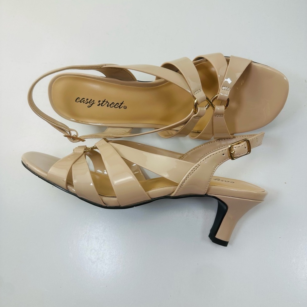 Easy Street Beige Strappy Heels